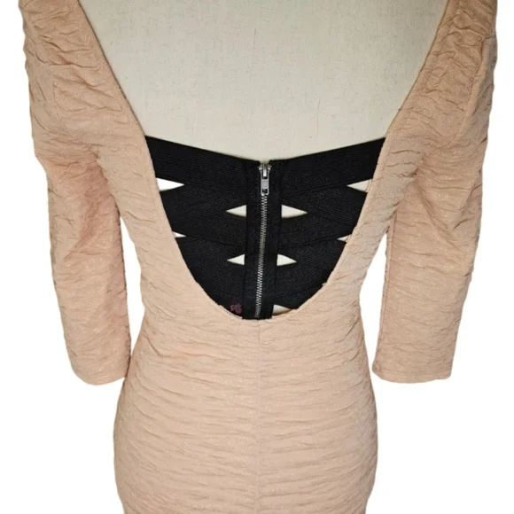 NWT - Material Girl Peach Sparkly Cocktail Dress - Picture 9 of 12